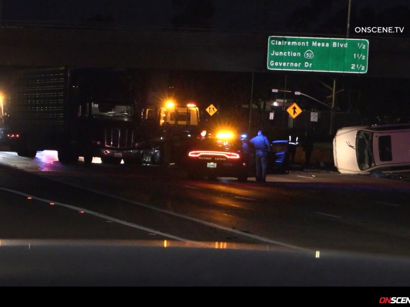 A major injury pileup on the south 805 Sunday morning left at least two people with life-threatening injuries. Courtesy OnScene.TV.