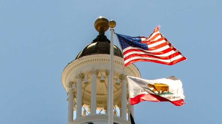 Flags over state Capitol