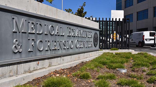 San Diego County Medical Examiner's Office at the County Operations Center.