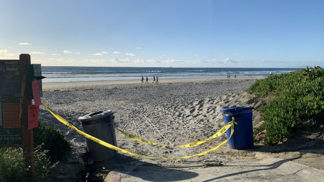 Closed beach in Del Mar