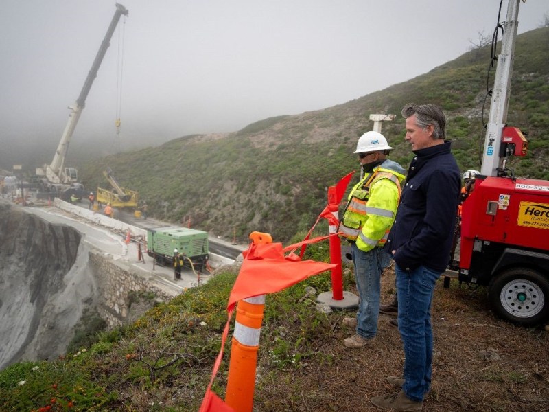 Newsom inspects repairs