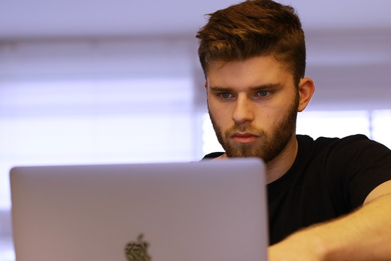 Man using computer