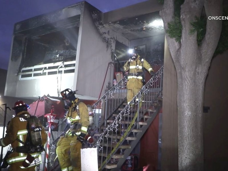 Firefighters at apartment