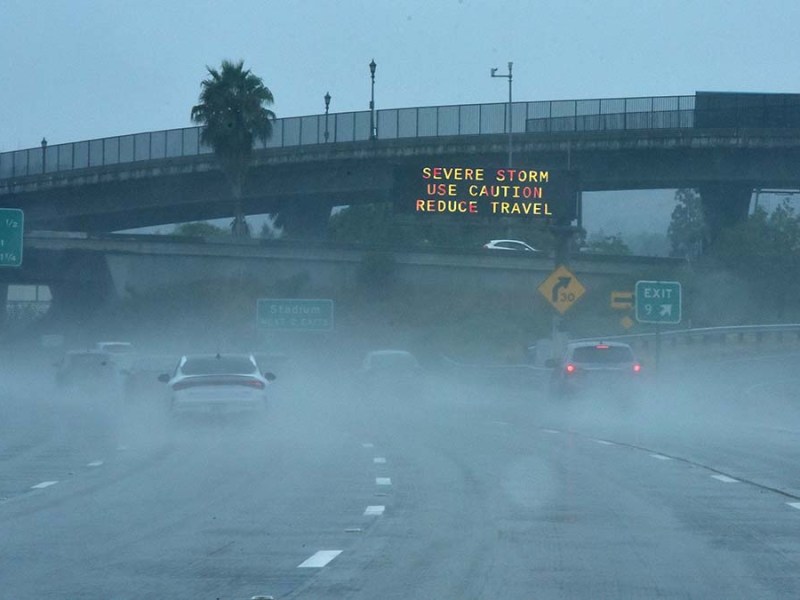 Rain on highway