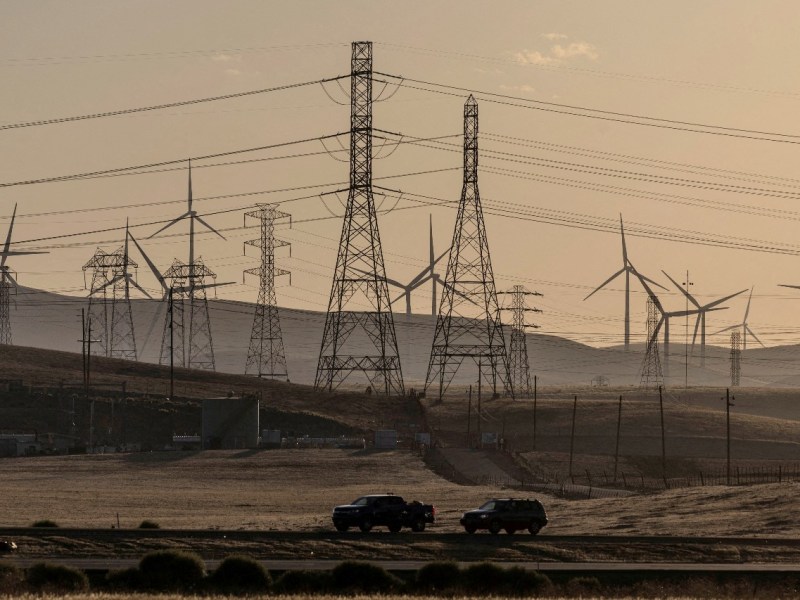 Windmills and power lines