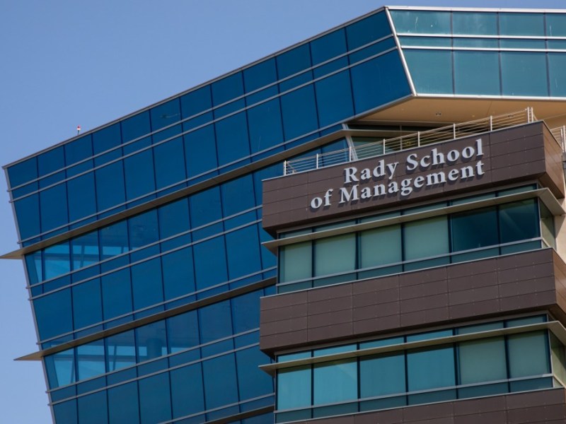 The Rady School of Management at UC San Diego is shown in this photograph from Aug. 23, 2019.