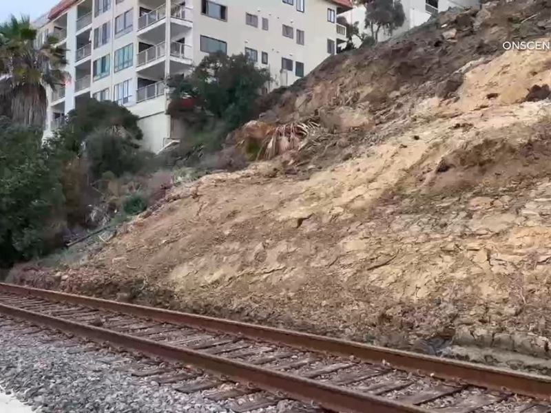 Landslide area in San Clemente