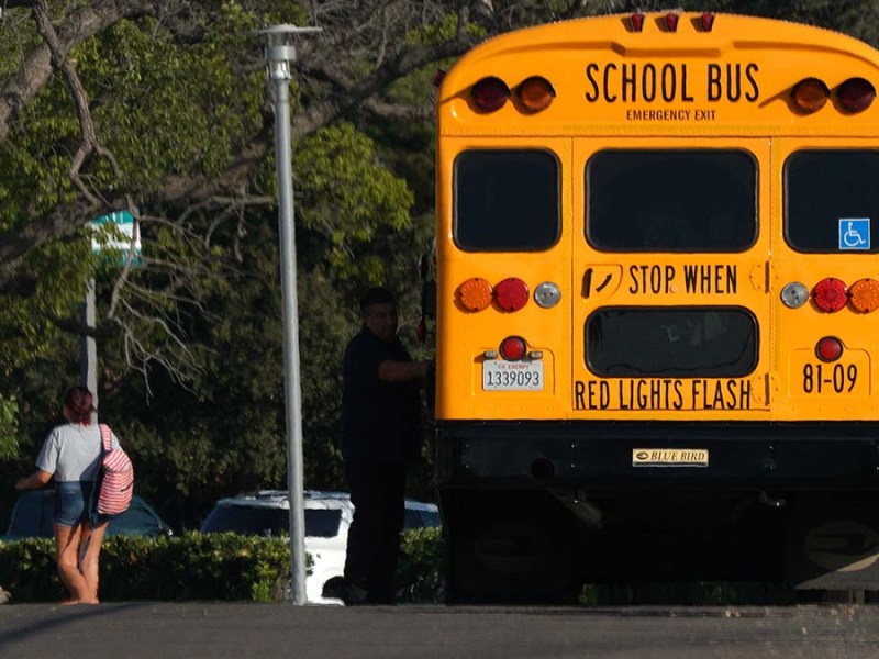 A school bus at Grossmont High School. Photo by Chris Stone