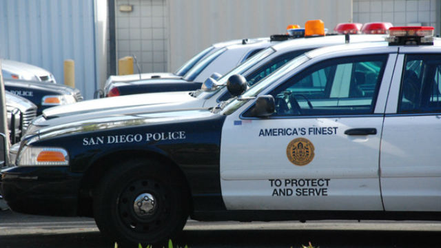 Parked San Diego Police cruisers