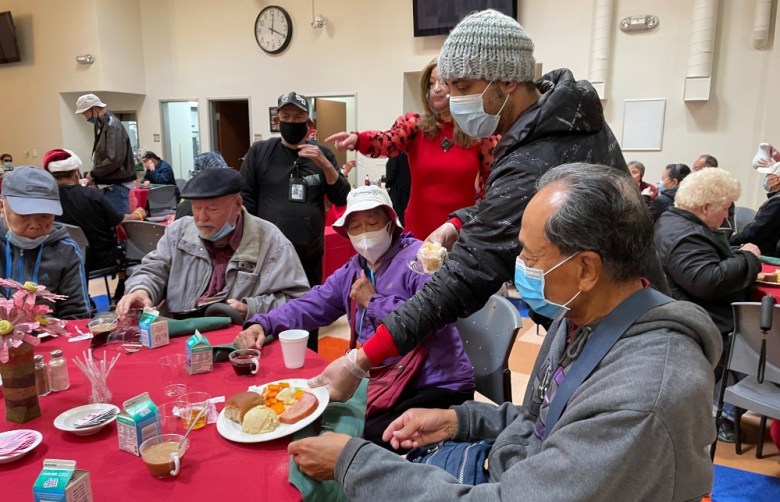 Serving meals to seniors