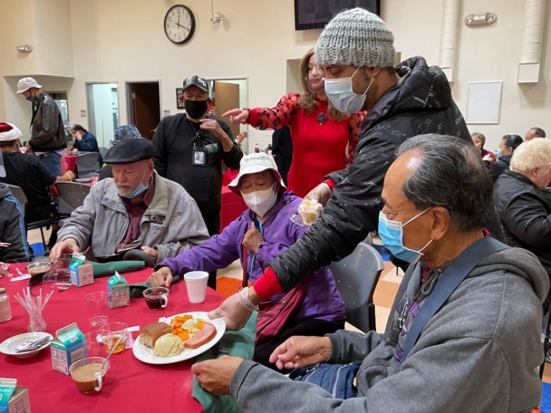 Serving meals to seniors