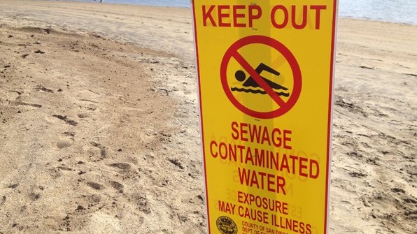 Beach closure, sewage