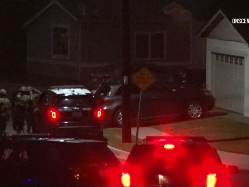 SWAT team officers outside Hayden Abraham Gerson's residence