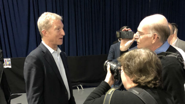 Times of San Diego staff interviewing Tom Steyer