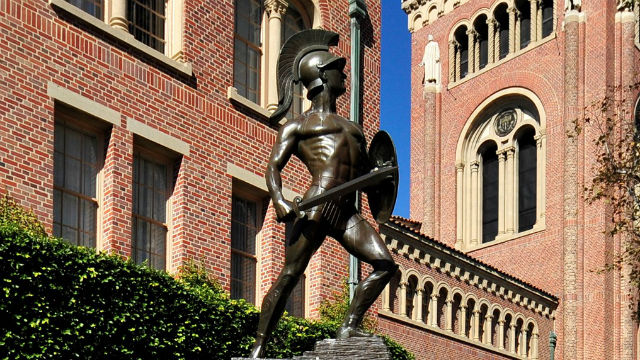 Trojan statue at USC